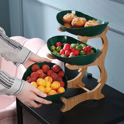 Kitchen Table Plates  Fruit Bowl with Floors Partitioned - Cozy Home