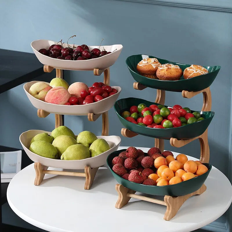 Kitchen Table Plates  Fruit Bowl with Floors Partitioned - Cozy Home